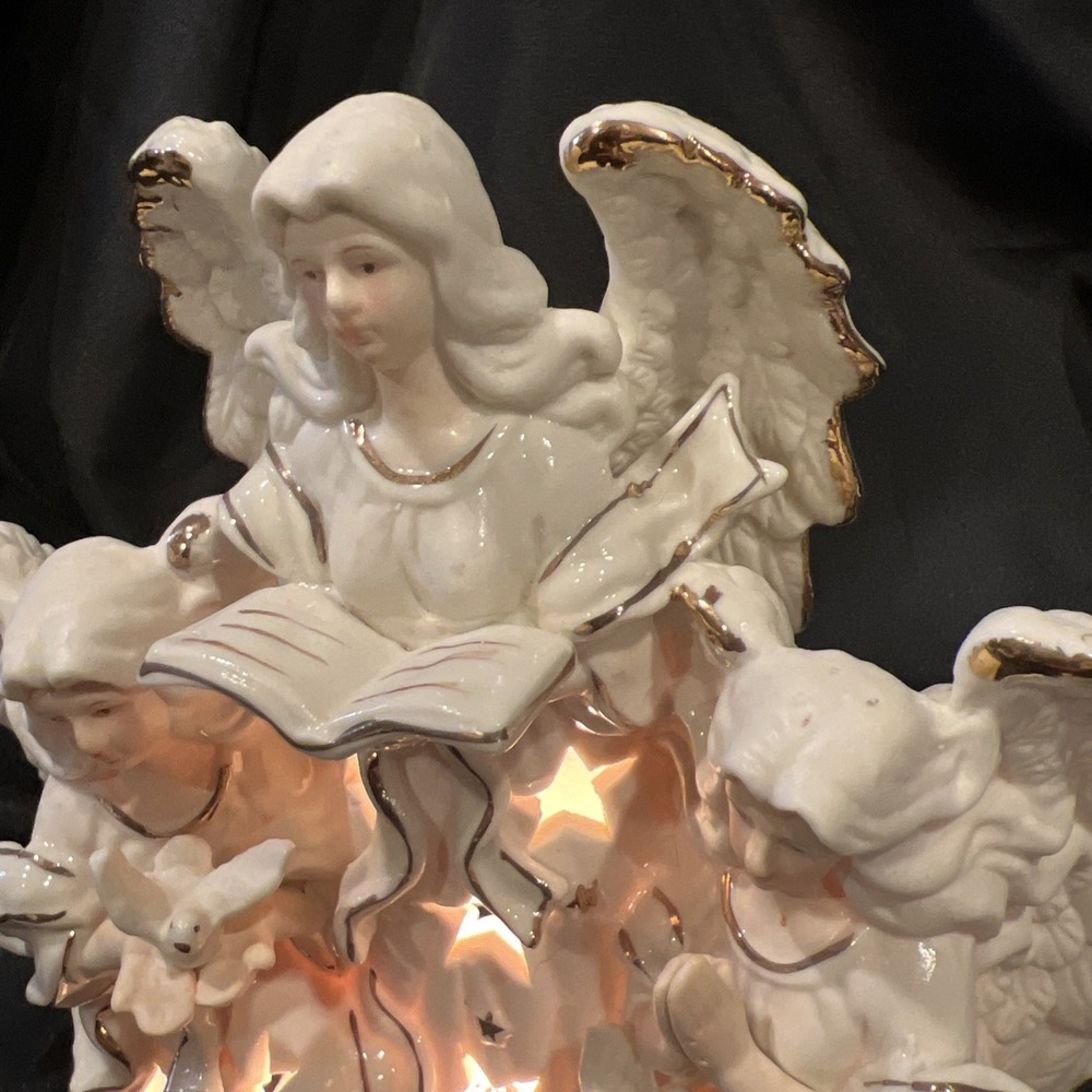 Vtg- Angel Bisque  Gold Accent Light‎ by JC Penney Home Collection - Christmas - Picture 5 of 16